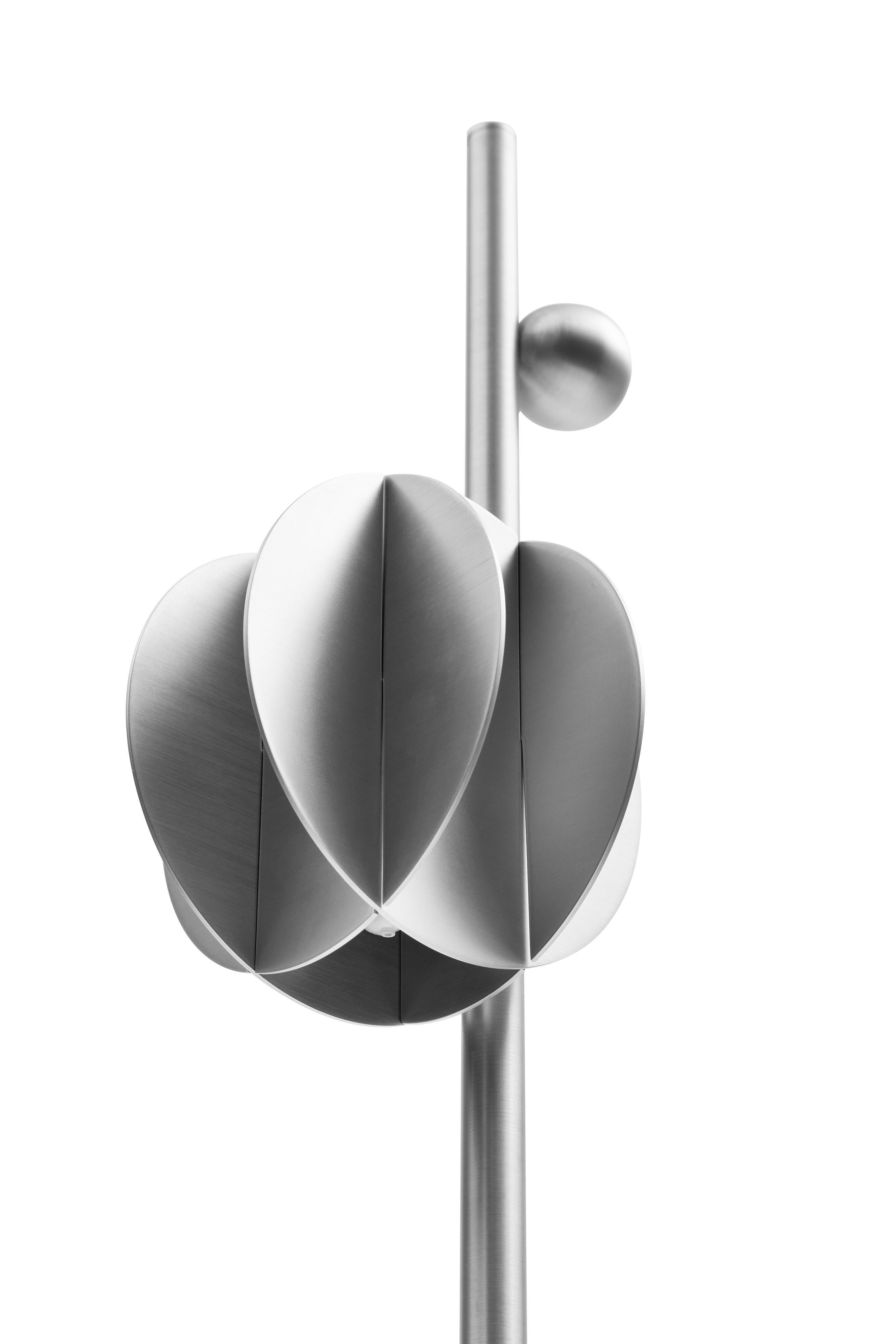 Ukrainian Contemporary El Floor Lamp CS3 by Noom in Stainless Steel