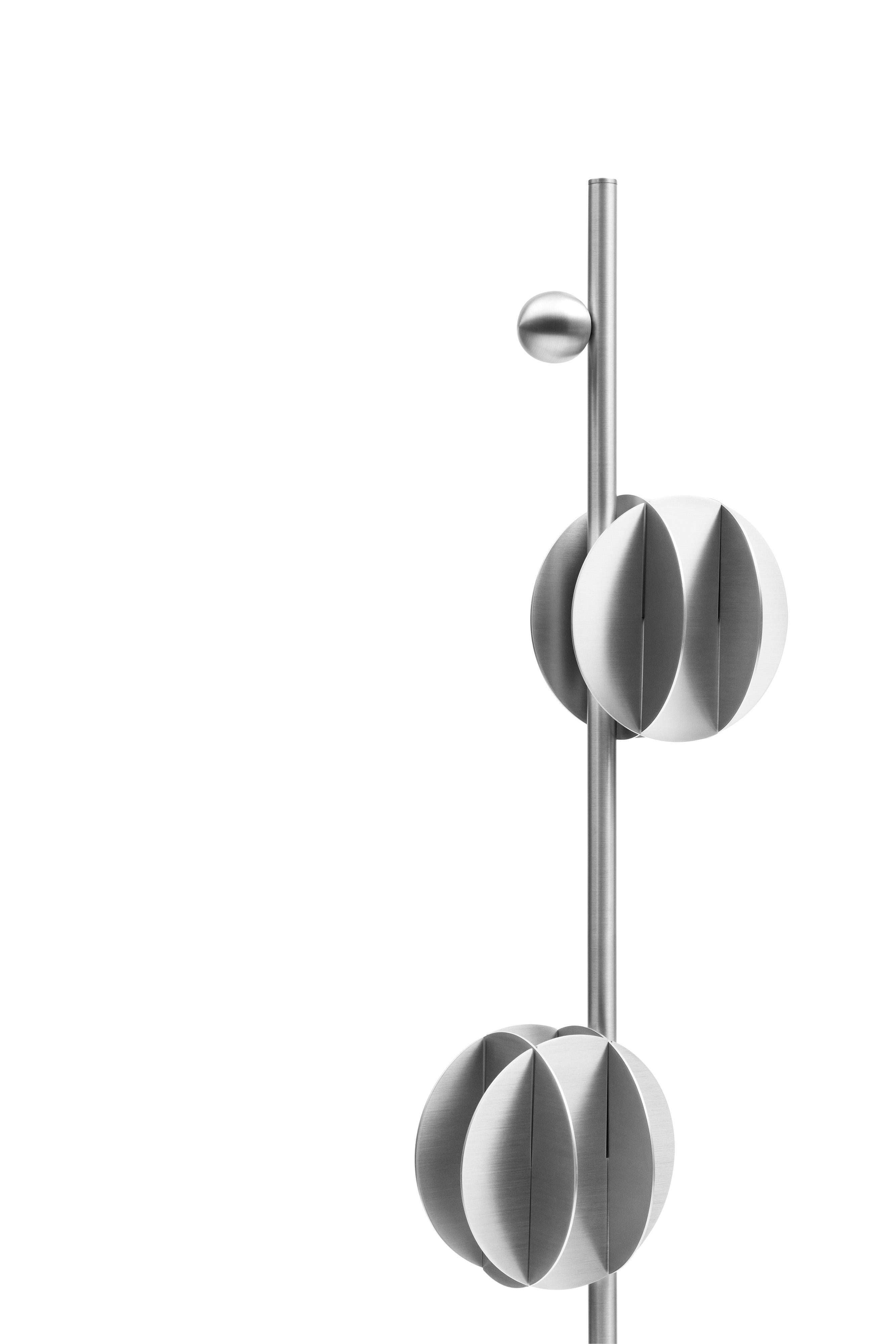 Contemporary El Floor Lamp CS3 by Noom in Stainless Steel 1