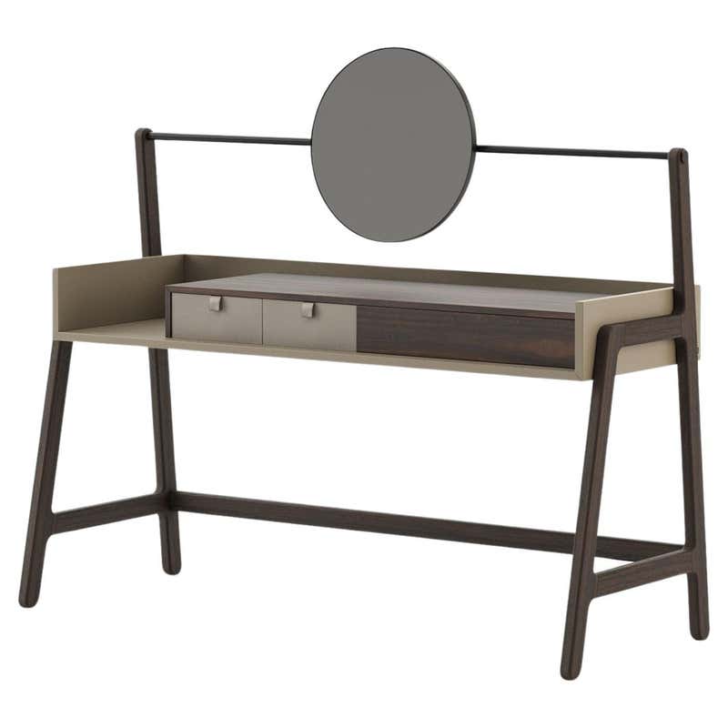 Bespoke Dressing Table/Desk In Black Lacquer Matte-Versatile Minimalist ...