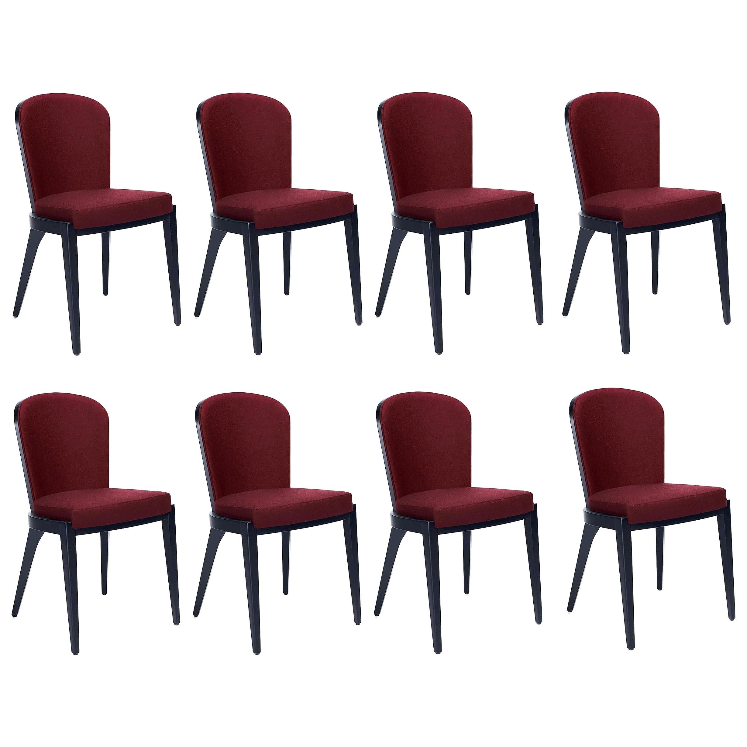 Contemporary Elegant Italian Dining Chairs, Set of 8 For Sale