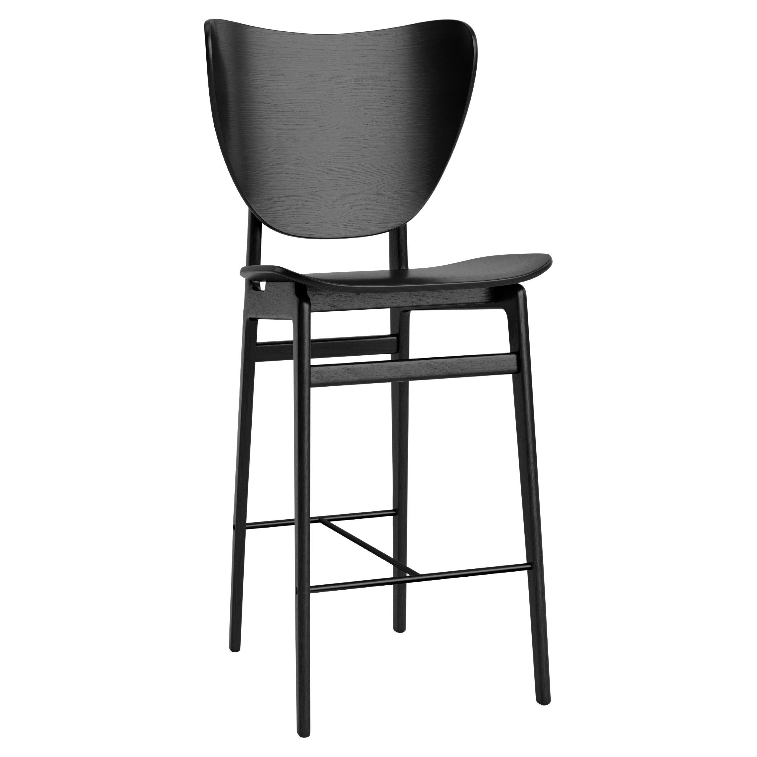 Contemporary 'Elelphant' Bar Chair by Norr11, Black Oak For Sale