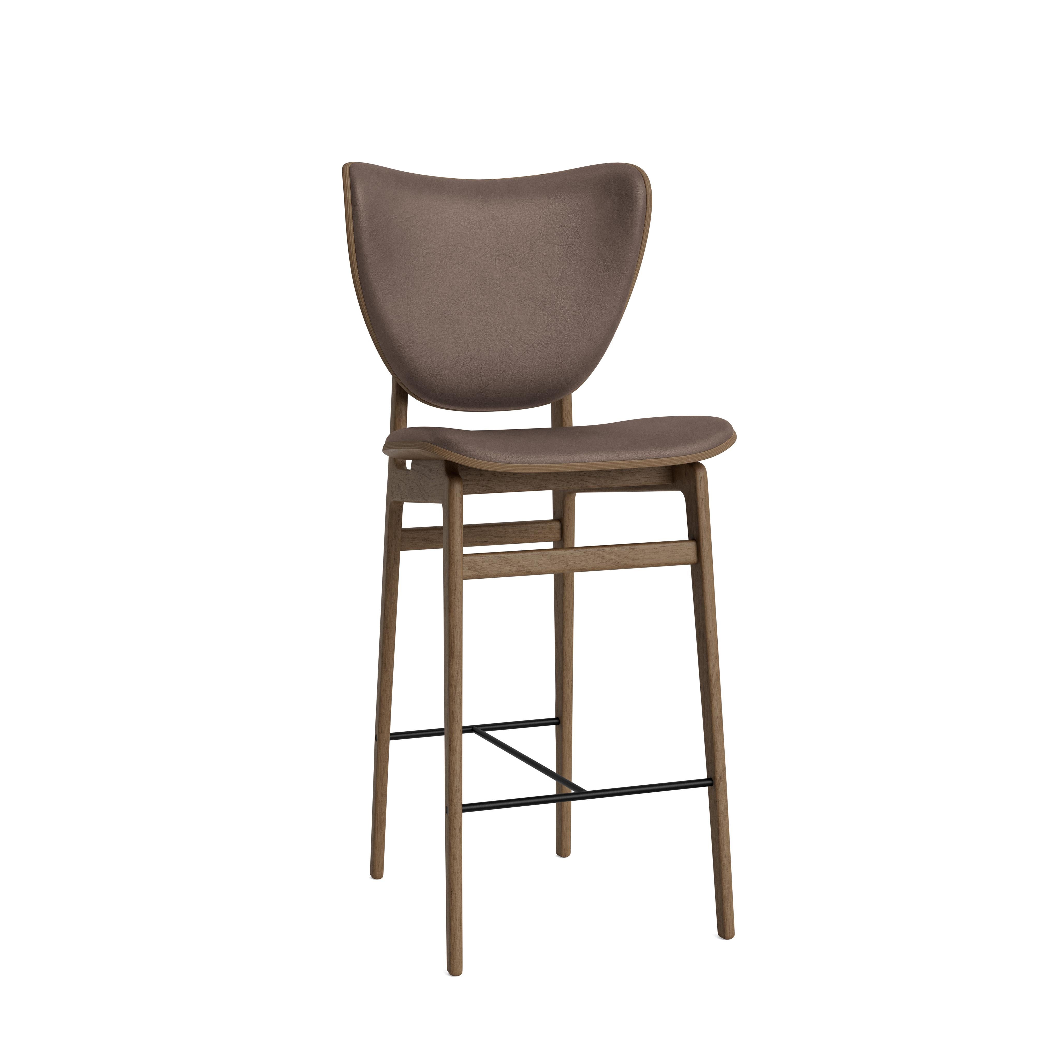 Scandinavian Modern Contemporary 'Elephant' Bar Chair by Norr11, Light Smoked Oak, Leather Brown For Sale