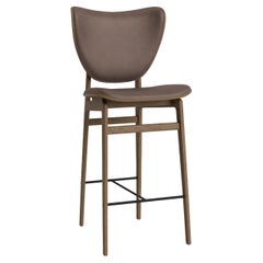 Contemporary 'Elephant' Bar Chair by Norr11, Light Smoked Oak, Leather Brown