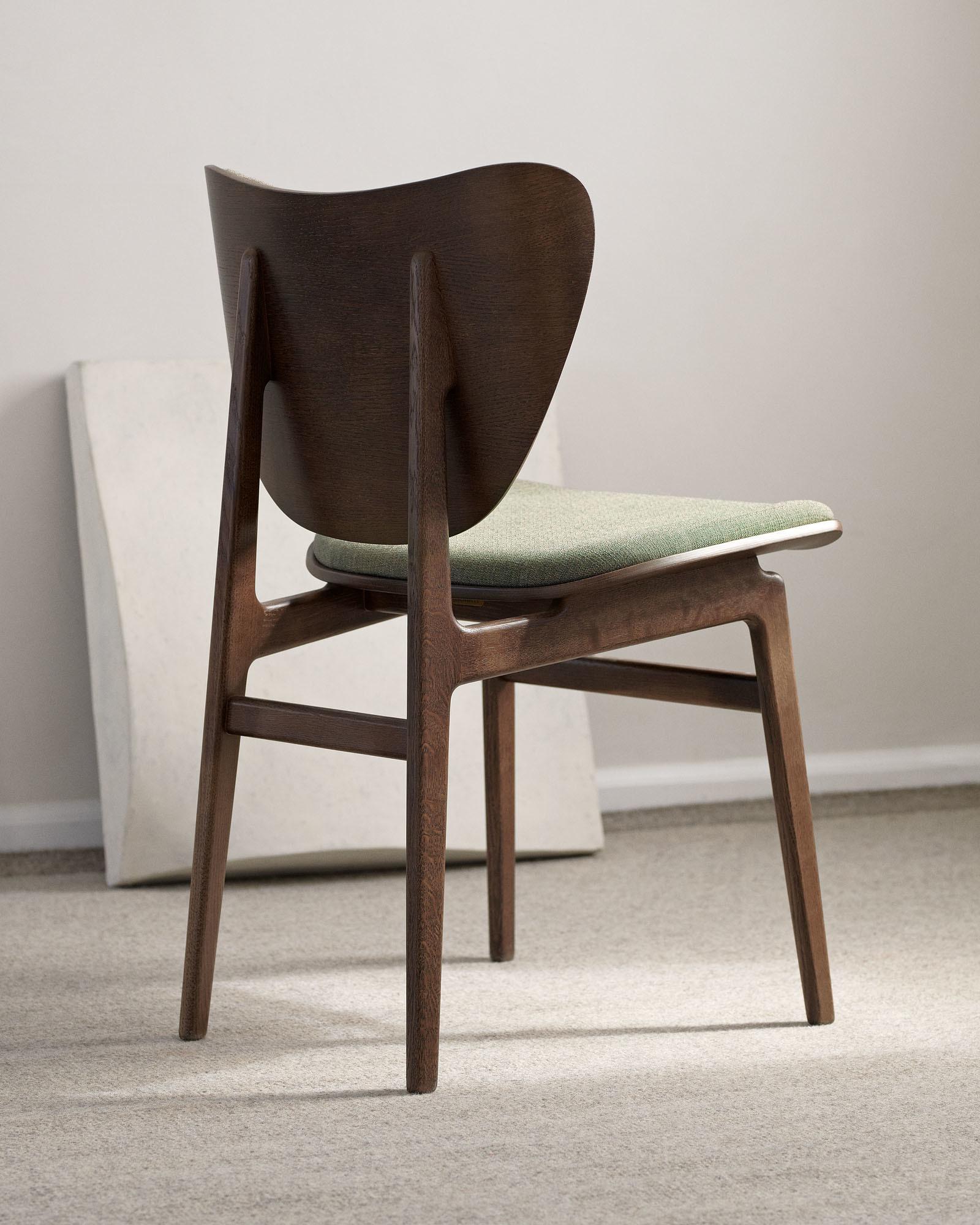Danish Contemporary 'Elephant' Dining Chair by Norr11, Light Smoked Oak, Leather Brown For Sale