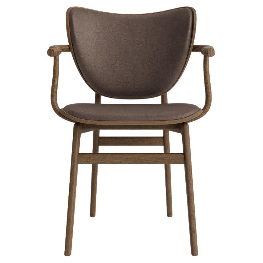 Contemporary 'Elephant' Dining Chair by Norr11, Light Smoked Oak, Leather Brown For Sale