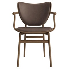 Contemporary 'Elephant' Dining Chair by Norr11, Light Smoked Oak, Leather Brown