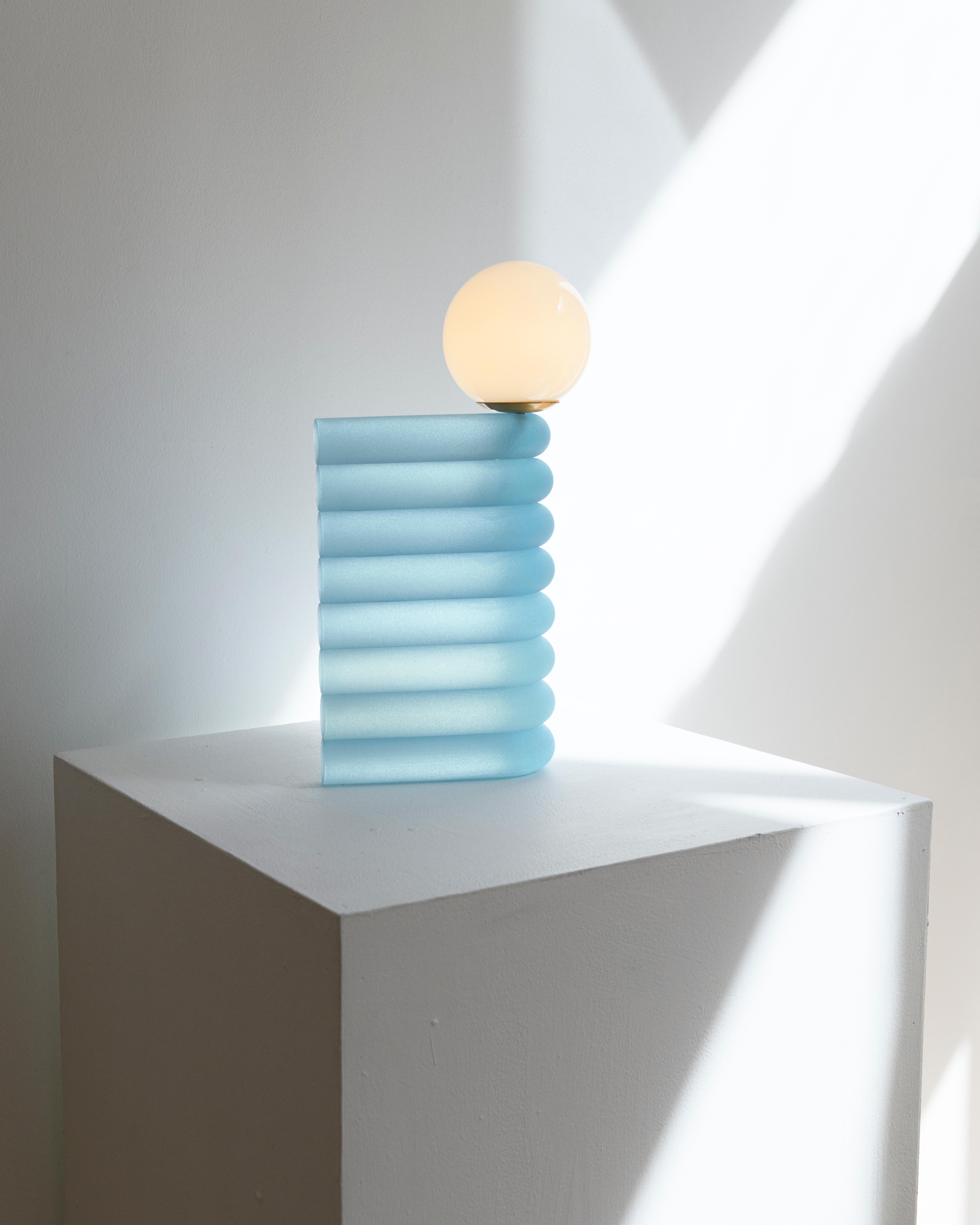 American Contemporary Elio Table Lamp in Handmade Coloured Resin For Sale