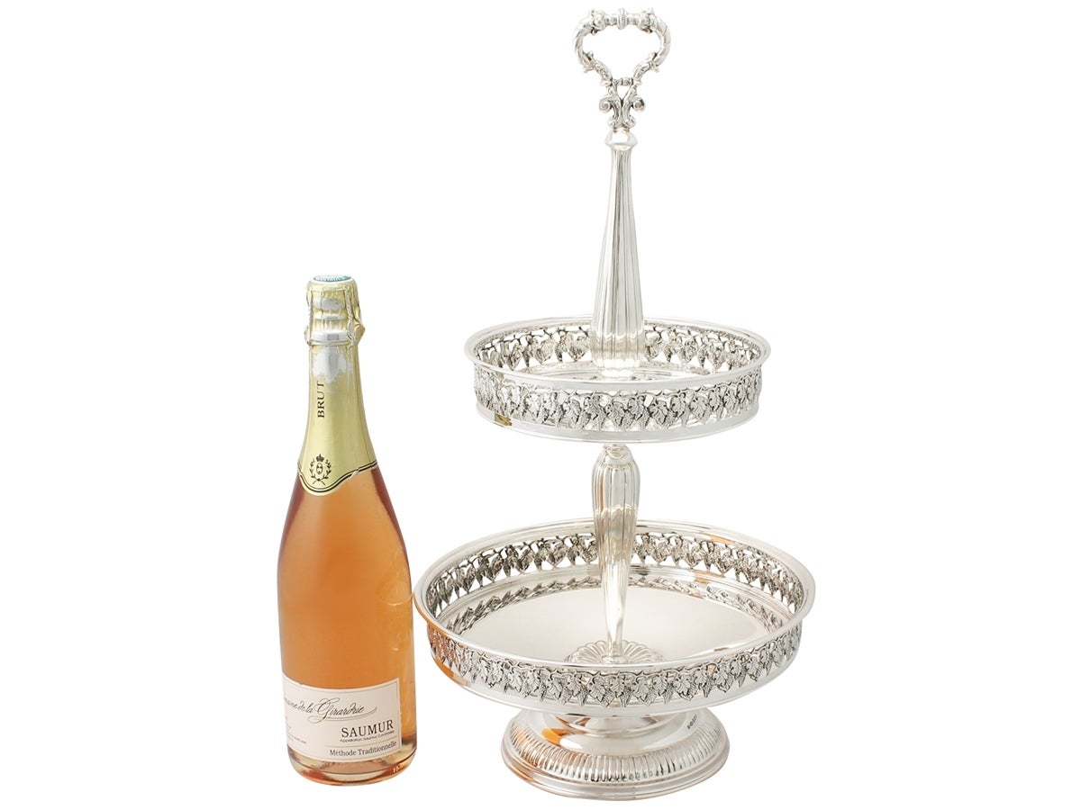 Other Contemporary Elizabeth II Sterling Silver Cake Stand or Centerpiece