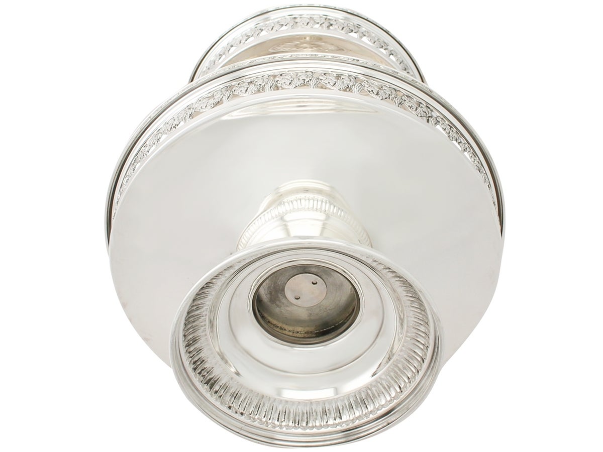 Contemporary Elizabeth II Sterling Silver Cake Stand or Centerpiece 2