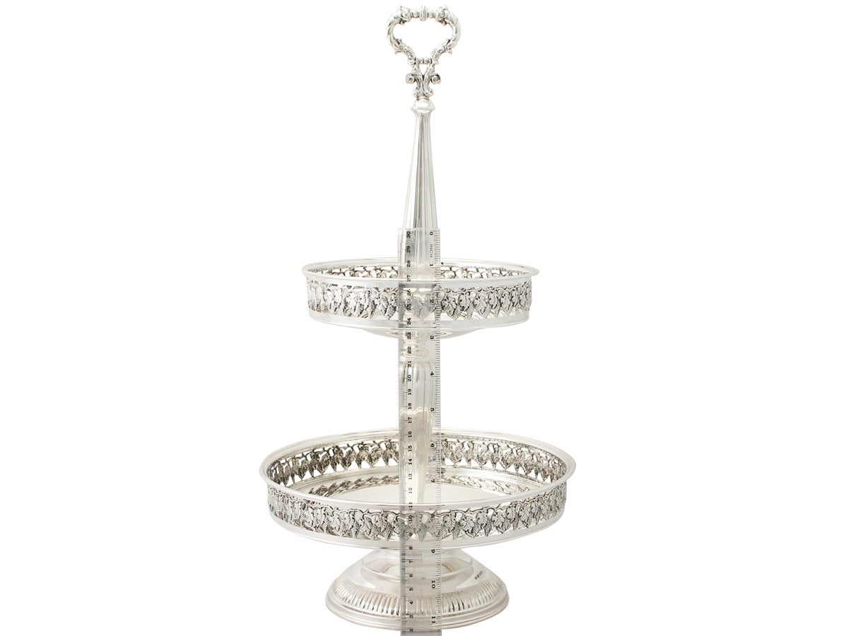 Contemporary Elizabeth II Sterling Silver Cake Stand or Centerpiece 3