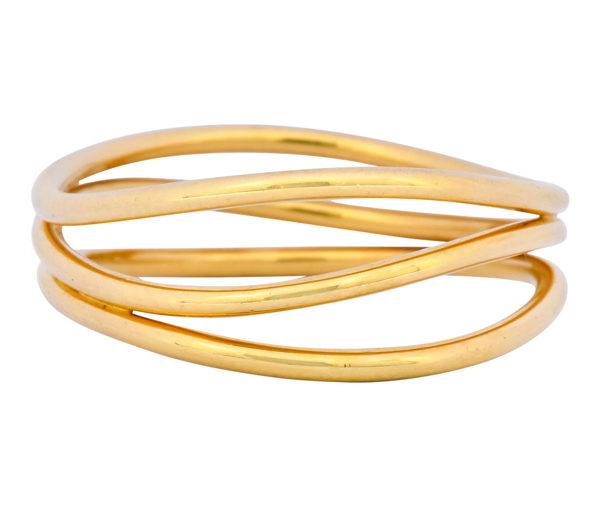 Contemporary Elsa Peretti Tiffany & Co. 18 Karat Gold Wave Band Ring In Excellent Condition In Philadelphia, PA