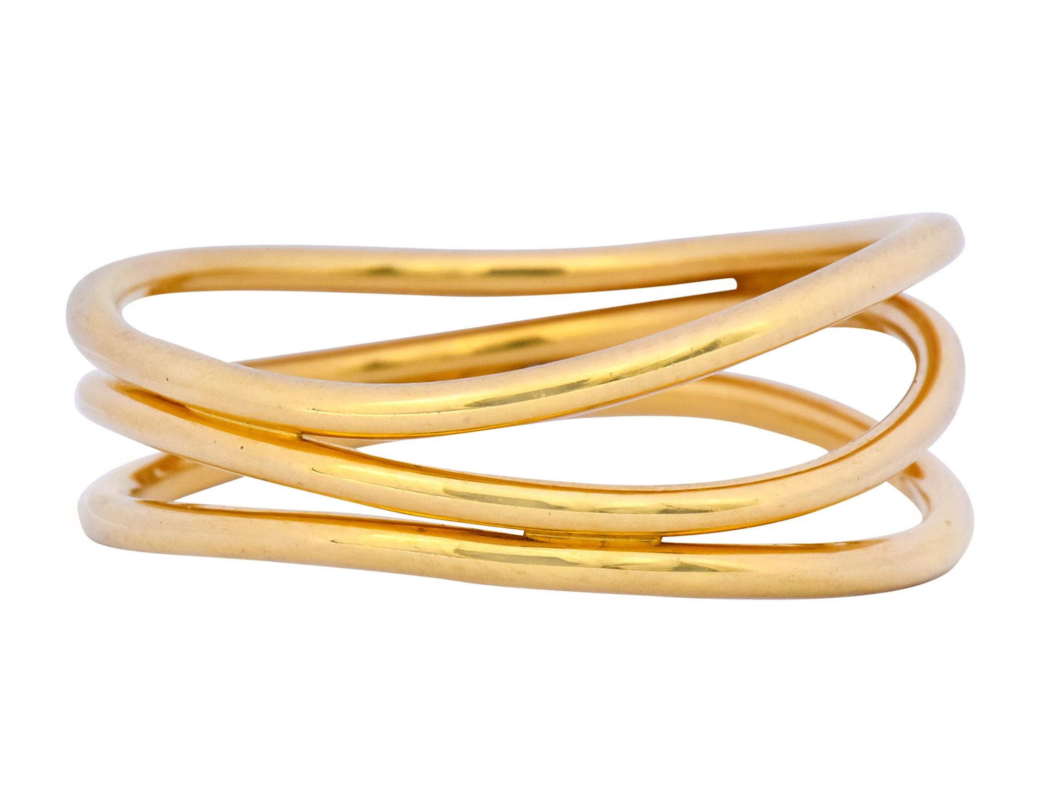 Women's or Men's Contemporary Elsa Peretti Tiffany & Co. 18 Karat Gold Wave Band Ring