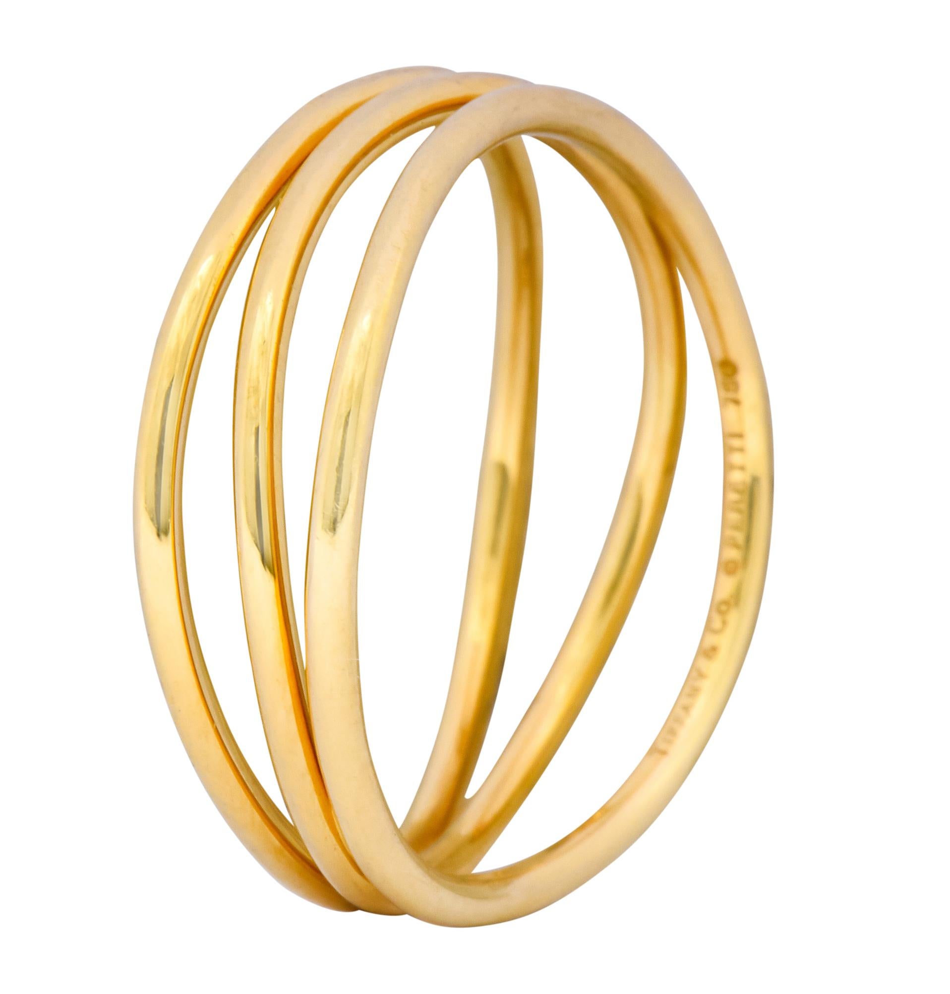 Contemporary Elsa Peretti Tiffany & Co. 18 Karat Gold Wave Band Ring 3