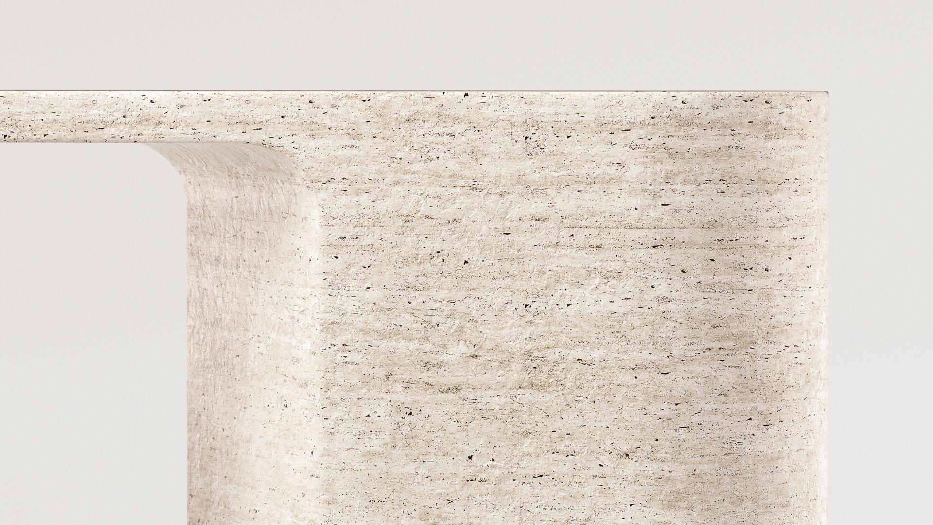 Stone Contemporary Emblem - Console by Arthur Vallin For Sale