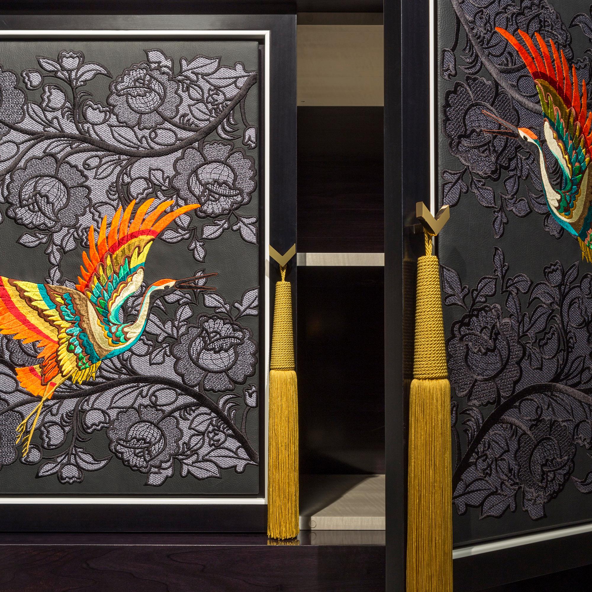 Contemporary Embroidered Cabinet For Sale 1