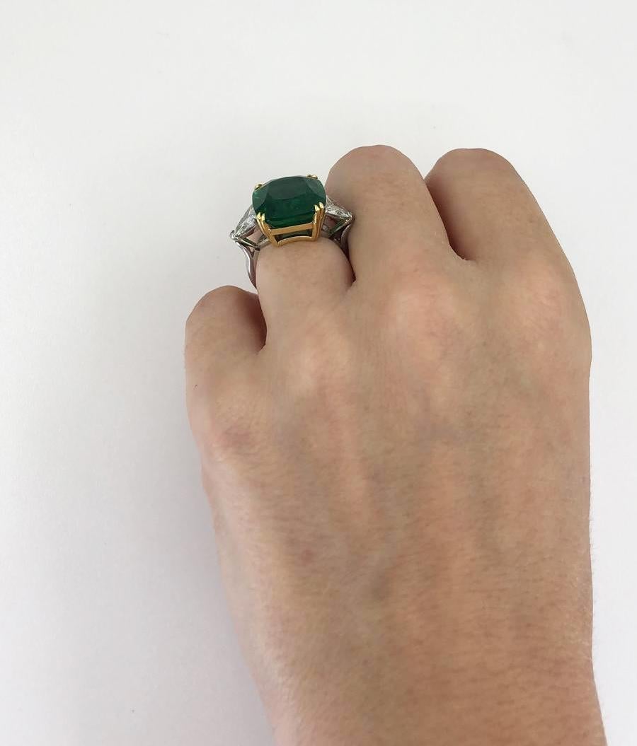 Emerald Cut Contemporary Emerald Diamond Ring 11.44 cts