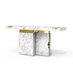 Contemporary Empire Console in Marble with Brass Details by Boca Do Lobo