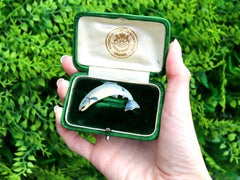Contemporary Enamel and 18k Yellow Gold Salmon Brooch (2001)