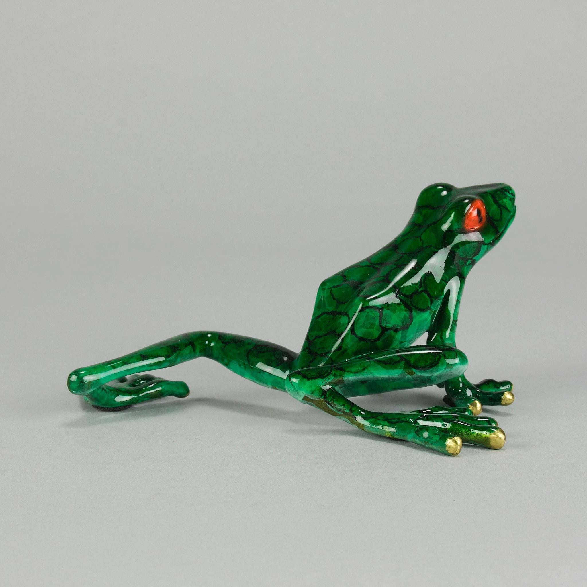 Sculpture contemporaine en bronze peint à l'émail intitulée 