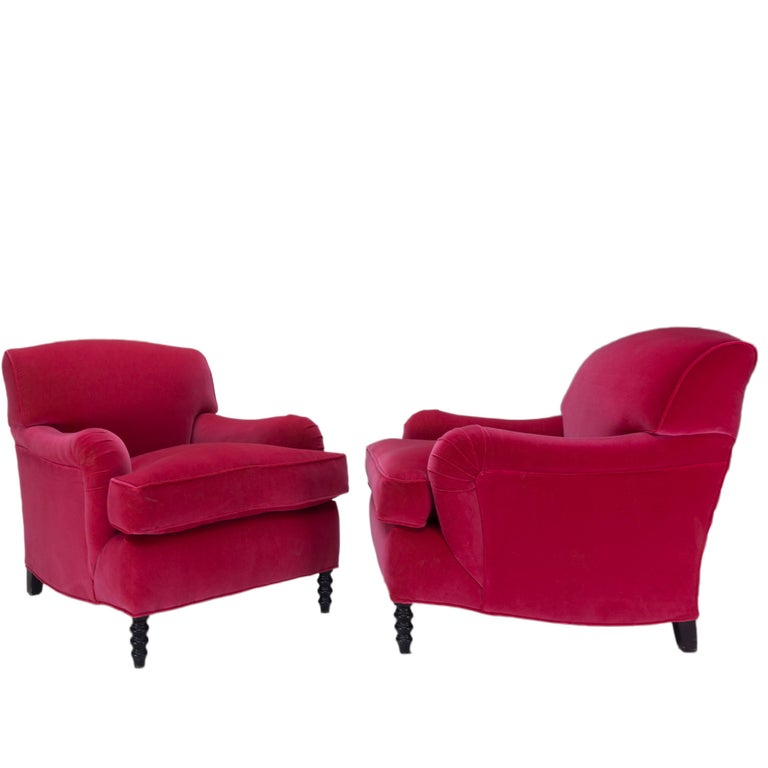 Contemporary English Rolled Arm Club Chair For Sale at 1stdibs