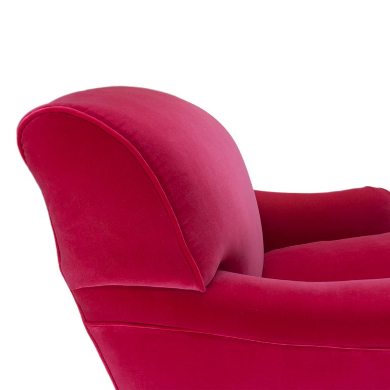 Contemporary English Rolled Arm Club Chair For Sale at 1stDibs