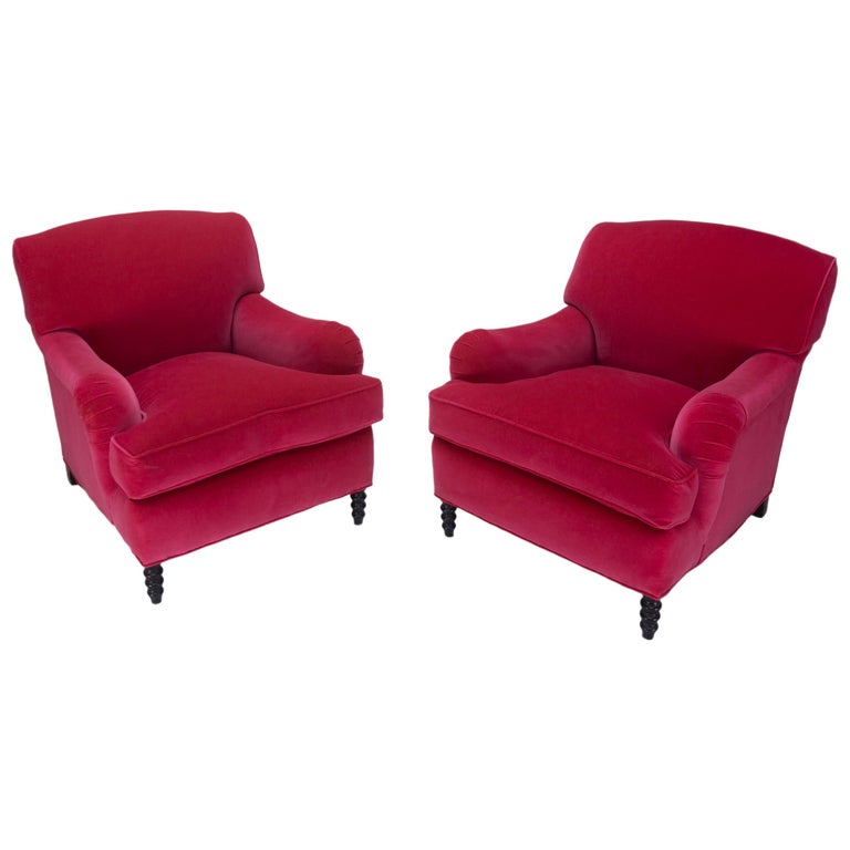 Contemporary English Rolled Arm Club Chair For Sale at 1stdibs