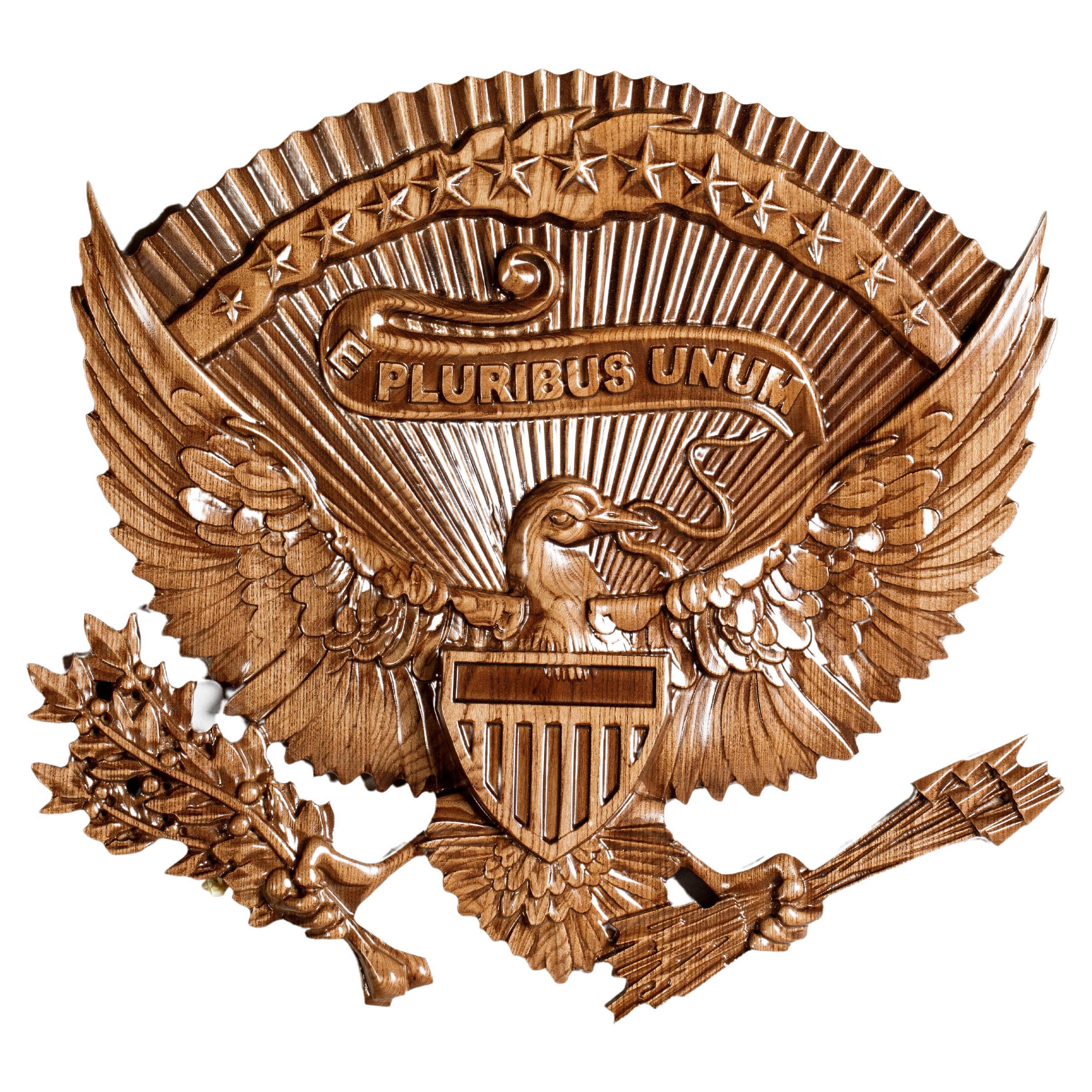Contemporary Engraved Ash Wood American Seal For Sale