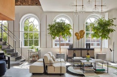 Contemporary Eros Coffee Table in Marble and Powder Coated Steel