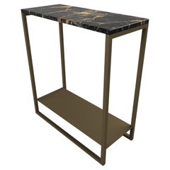 Console Eros Small su misura in marmo e bronzo chiaro verniciato a polvere