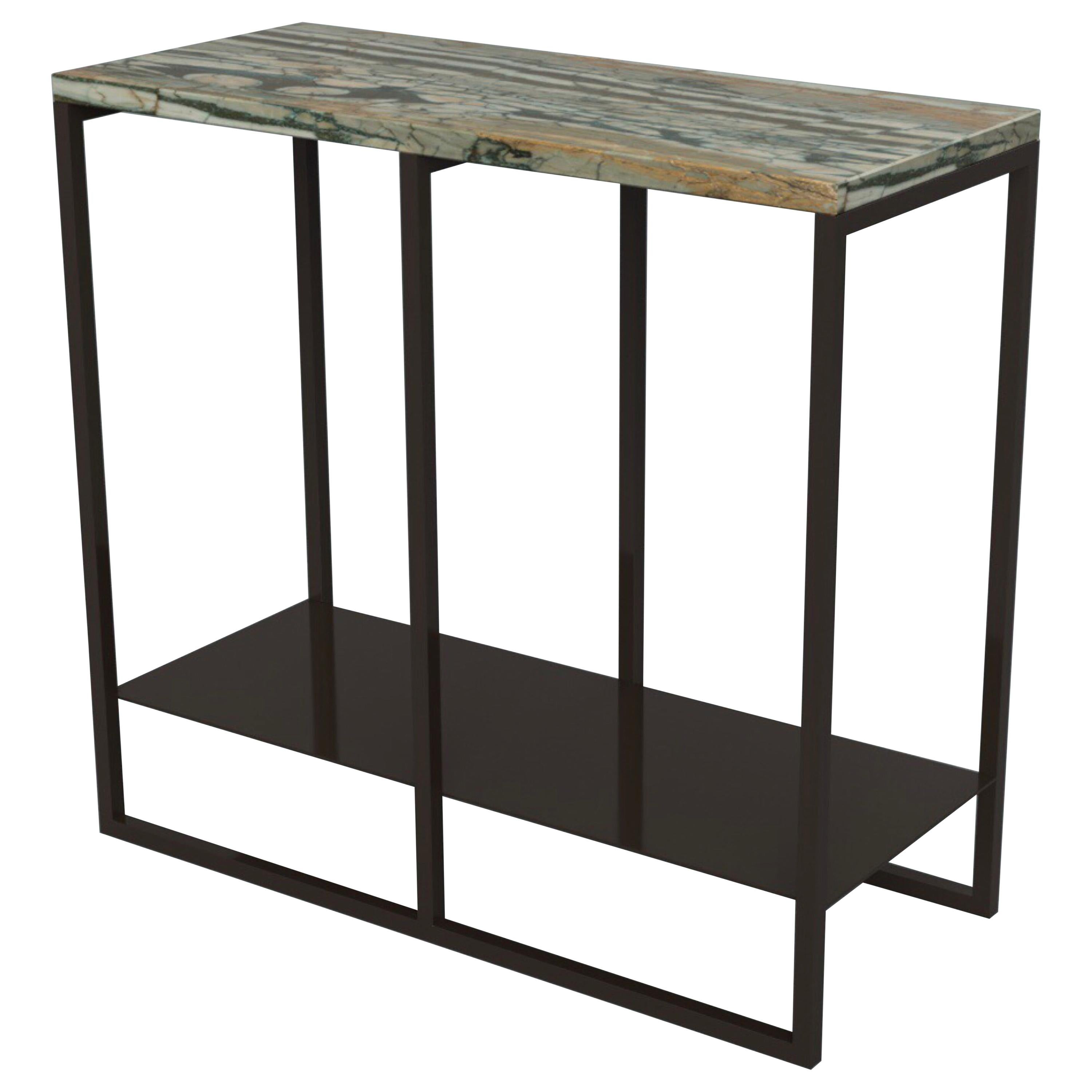 Contemporary Eros Side Table in Marble and Powder-Coated Steel For Sale
