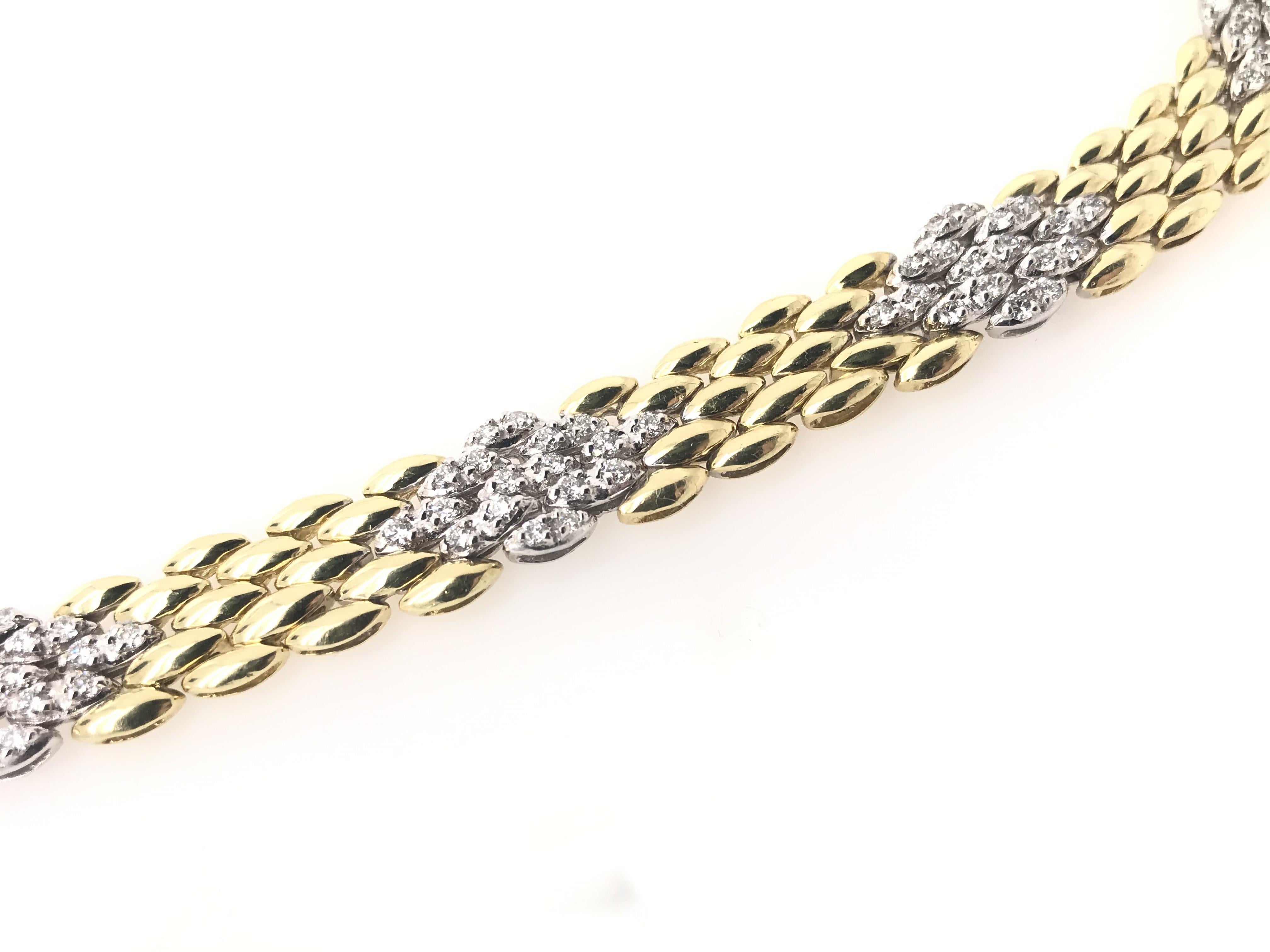 Women's Contemporary Estate 18k Gold Diamond Link Necklace