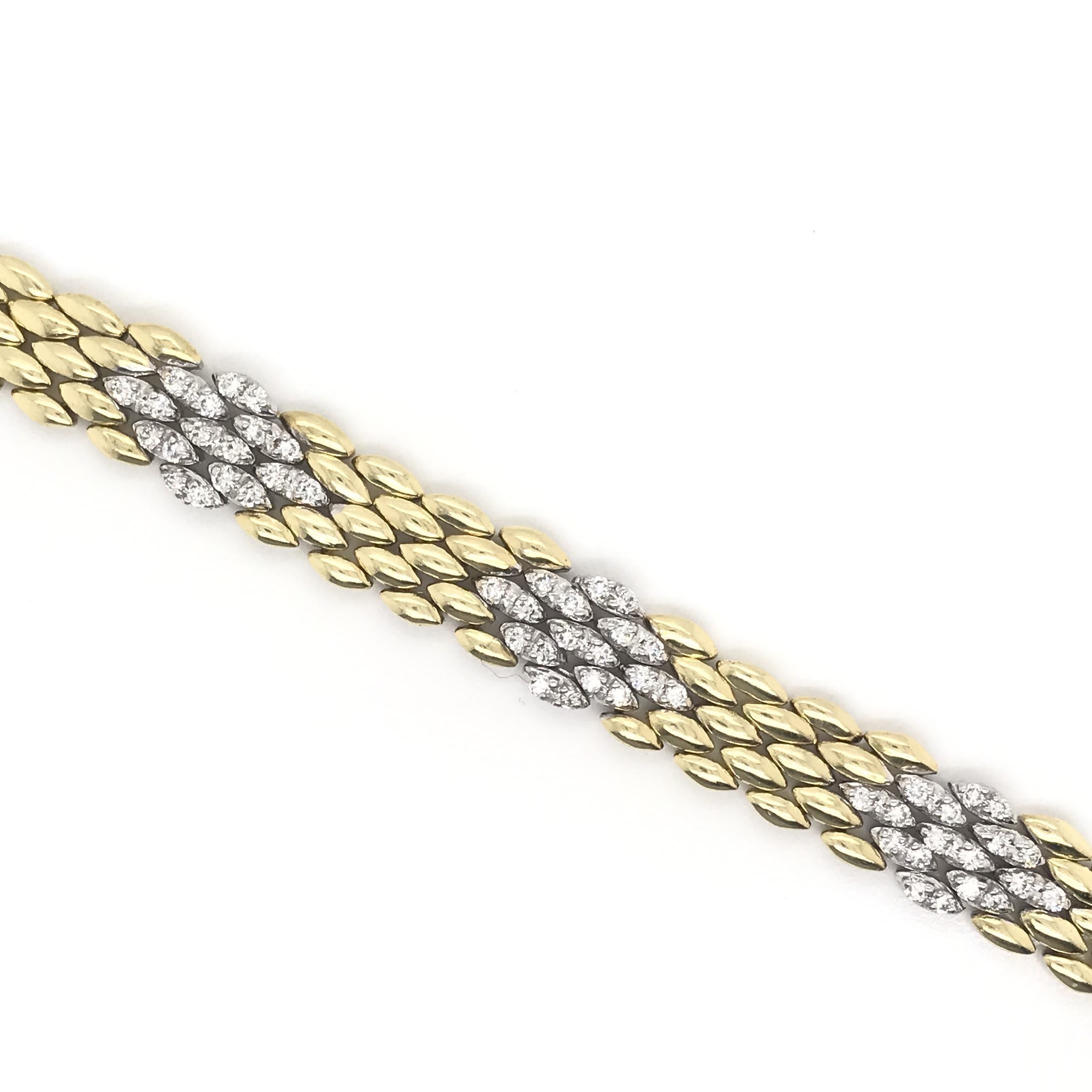 Contemporary Estate 18k Gold Diamond Link Necklace 1