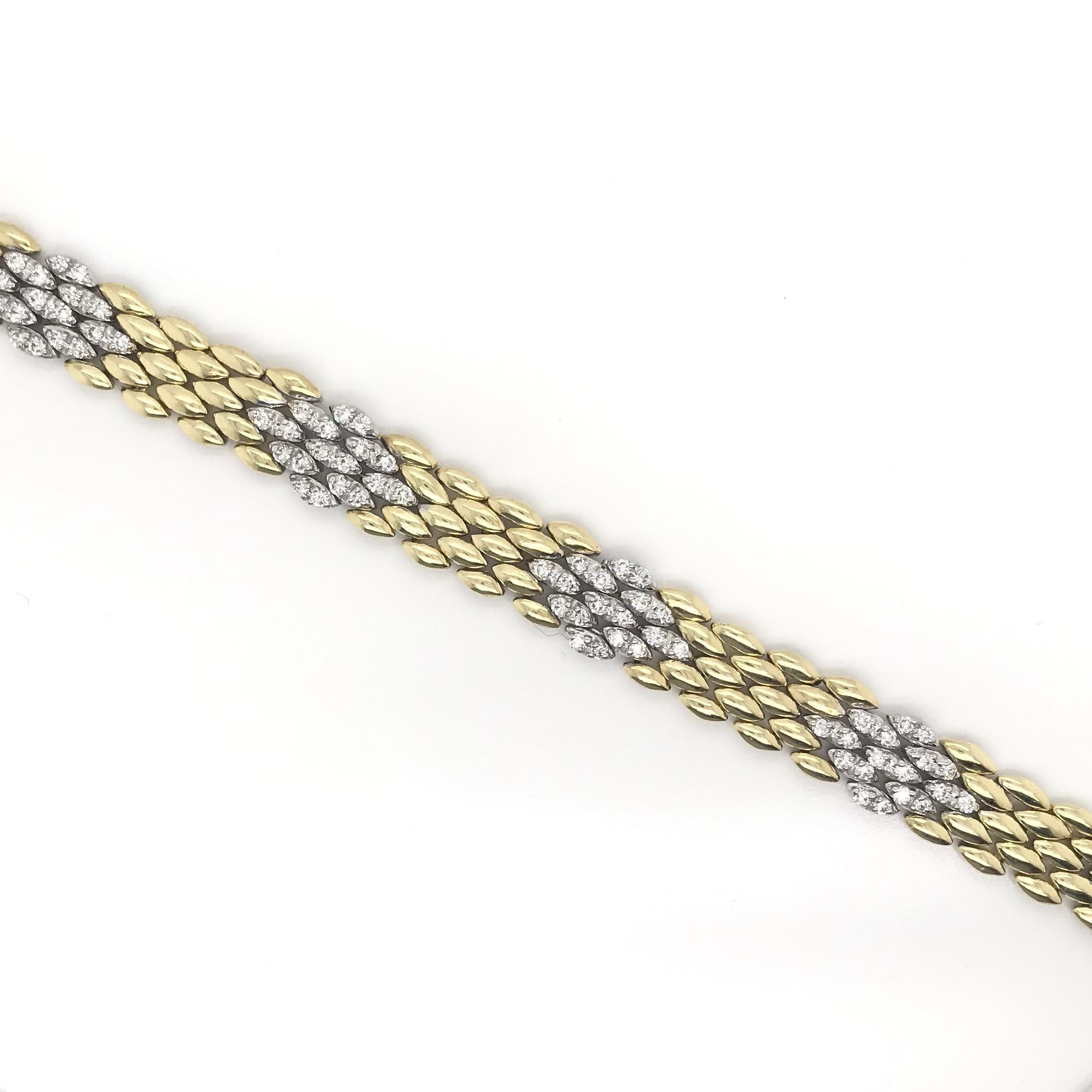 Contemporary Estate 18k Gold Diamond Link Necklace 3