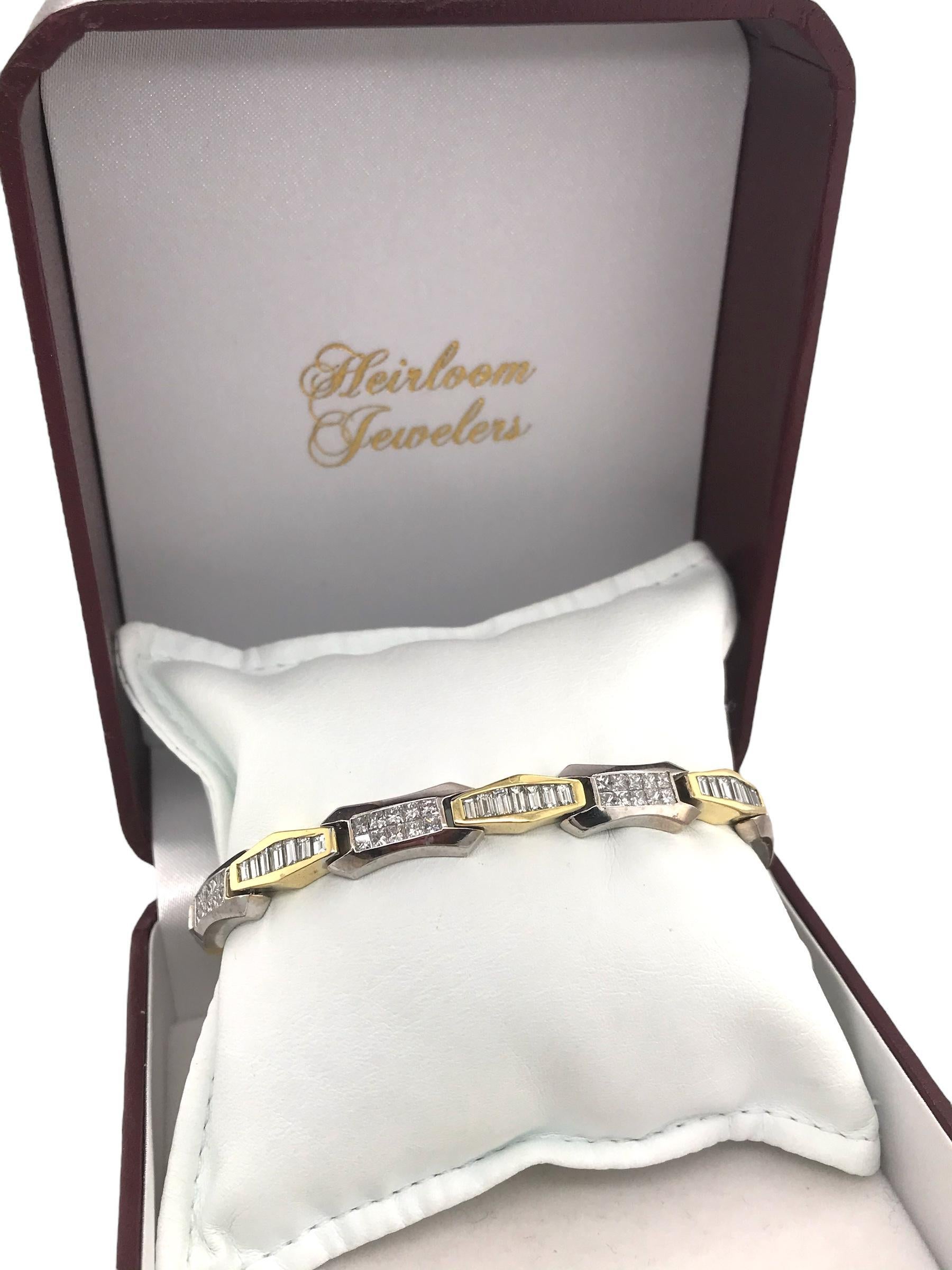Contemporary Estate 18K Two Toned 6 Carat Bracelet 6