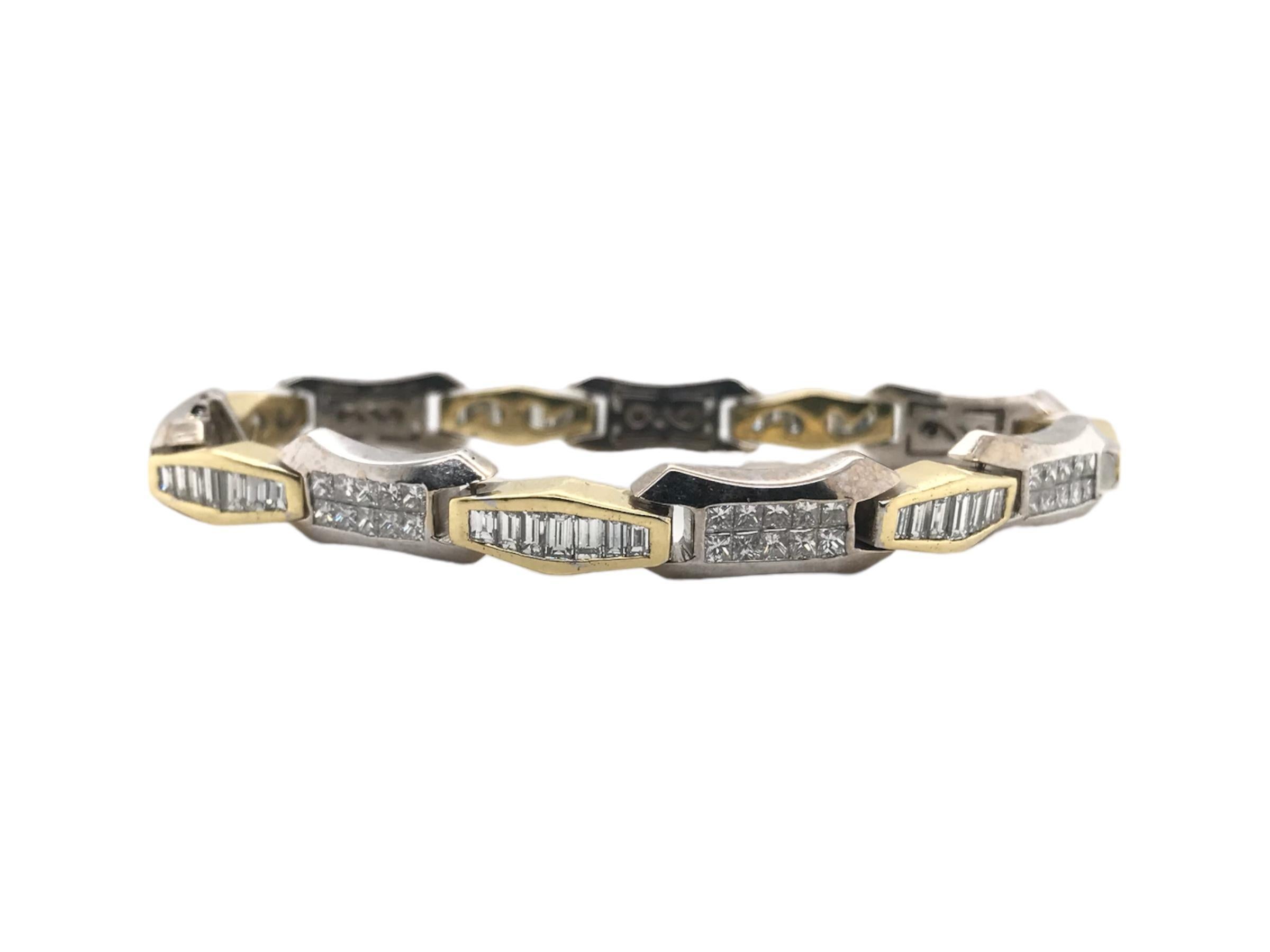 Contemporary Estate 18K Two Toned 6 Carat Bracelet 1