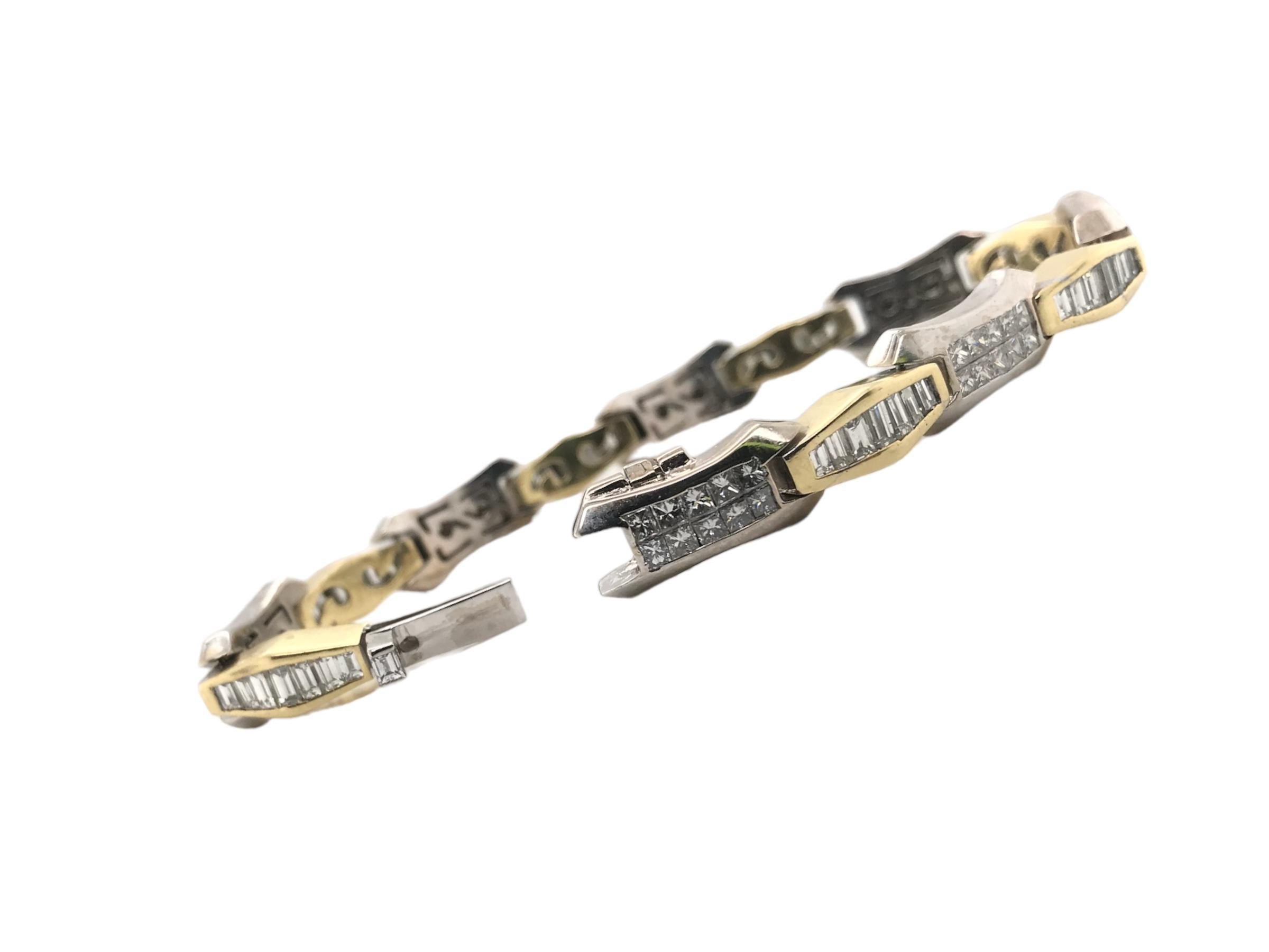 Contemporary Estate 18K Two Toned 6 Carat Bracelet 2