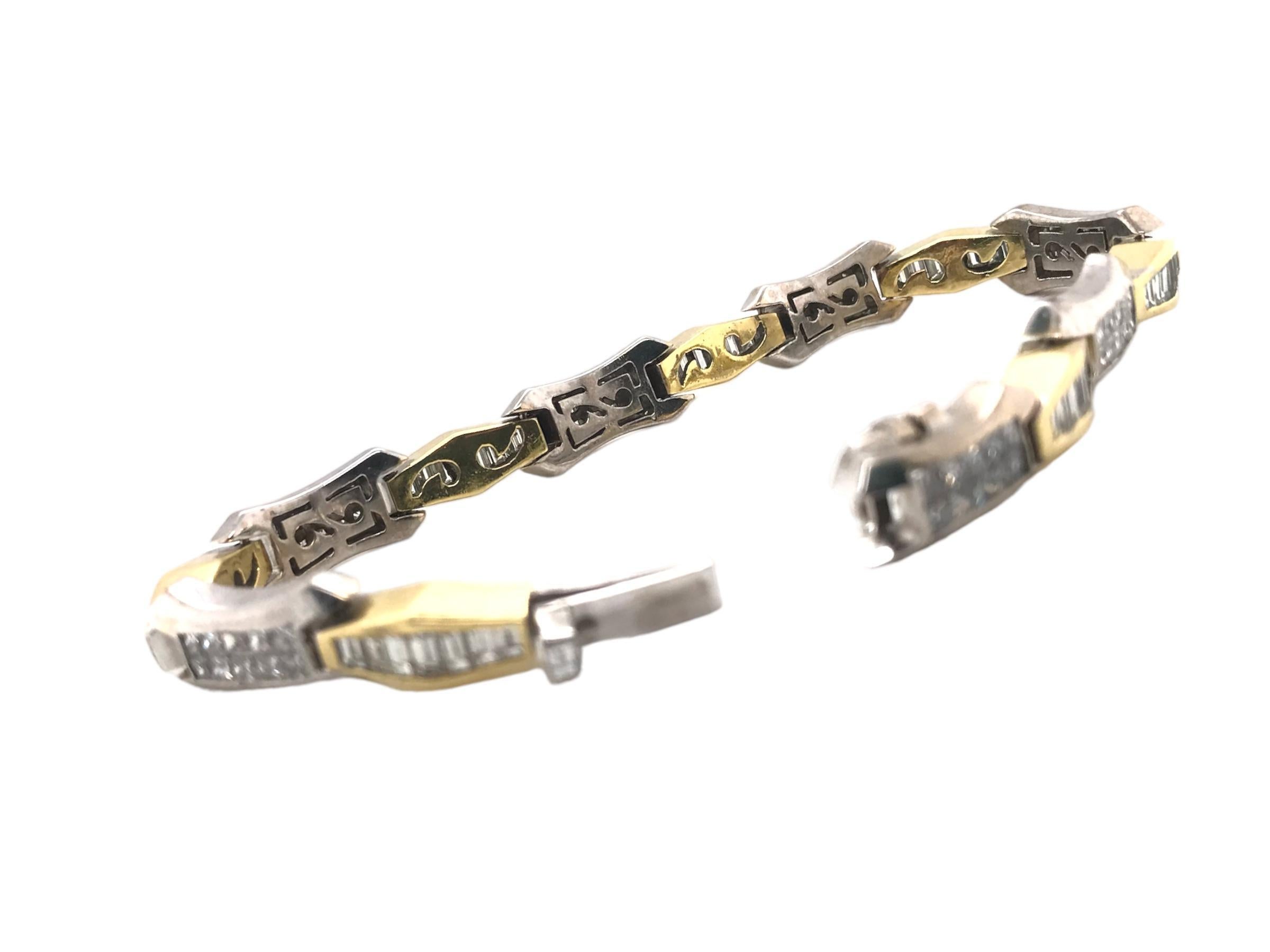 Contemporary Estate 18K Two Toned 6 Carat Bracelet 3
