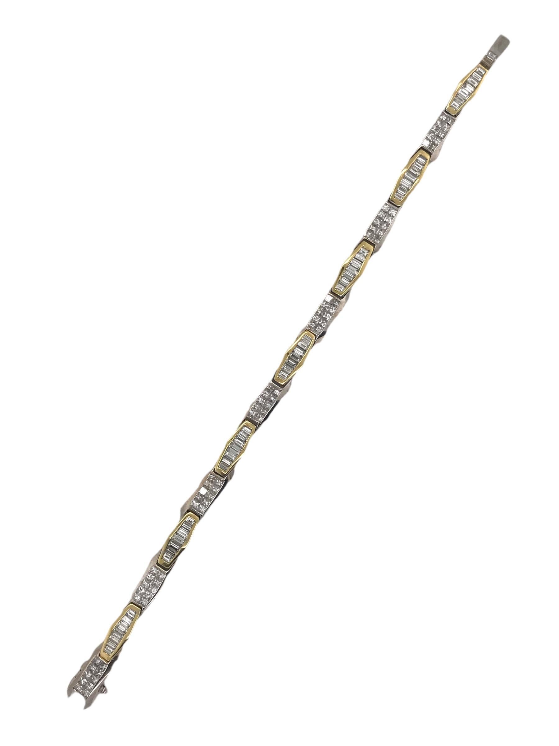 Contemporary Estate 18K Two Toned 6 Carat Bracelet 4