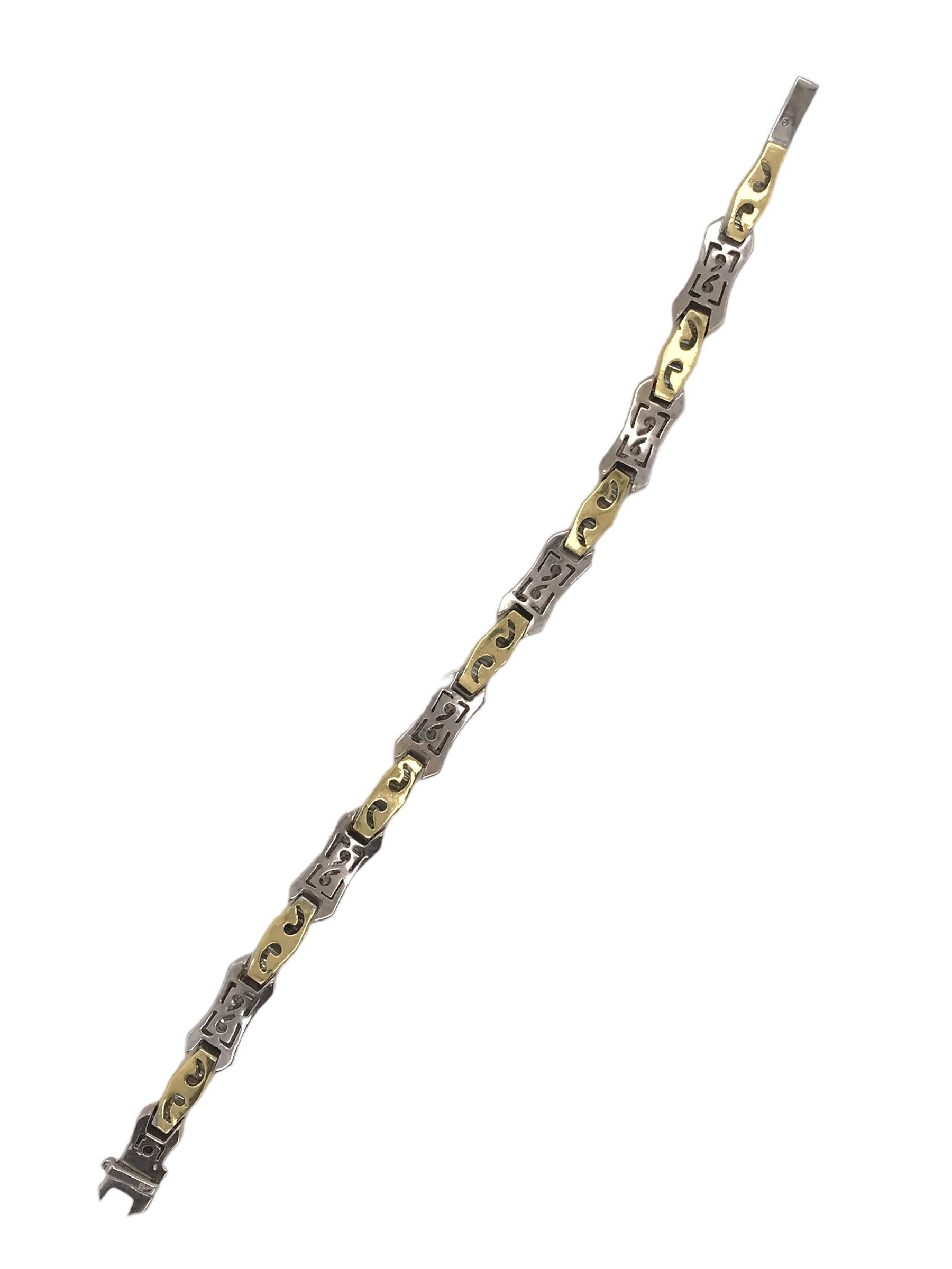 Contemporary Estate 18K Two Toned 6 Carat Bracelet 5