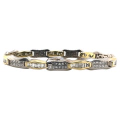 Contemporary Estate 18K Two Toned 6 Carat Bracelet