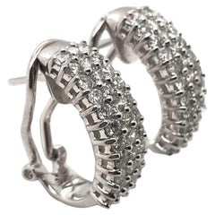 Contemporary Estate Diamond Half Hoop Style Earrings
