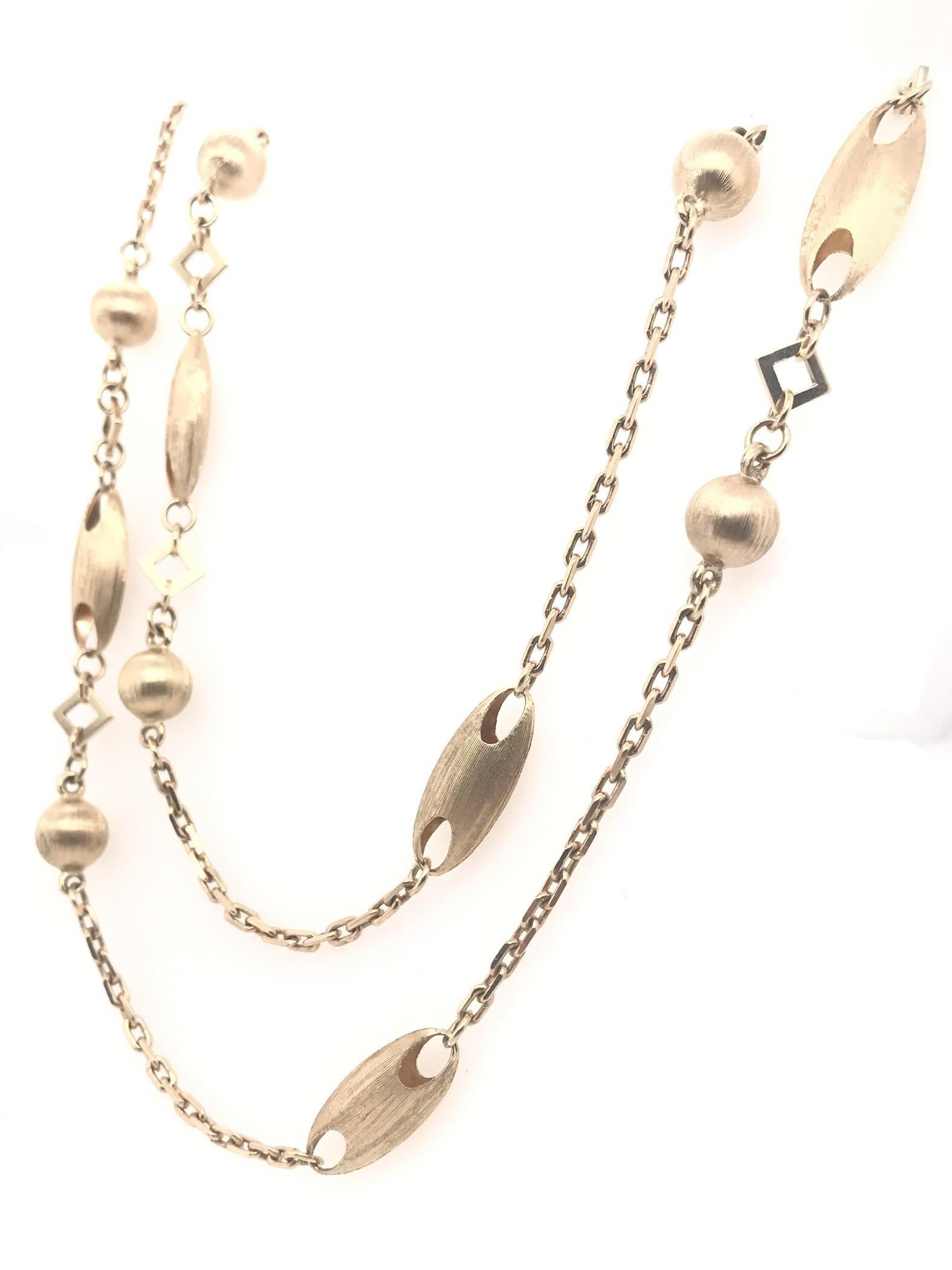 Contemporary Estate Italian 27 Inch Gold Chain Necklace In Excellent Condition For Sale In Montgomery, AL