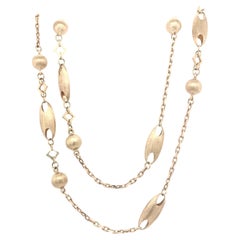 Contemporary Estate Italian 27 Inch Gold Chain Necklace