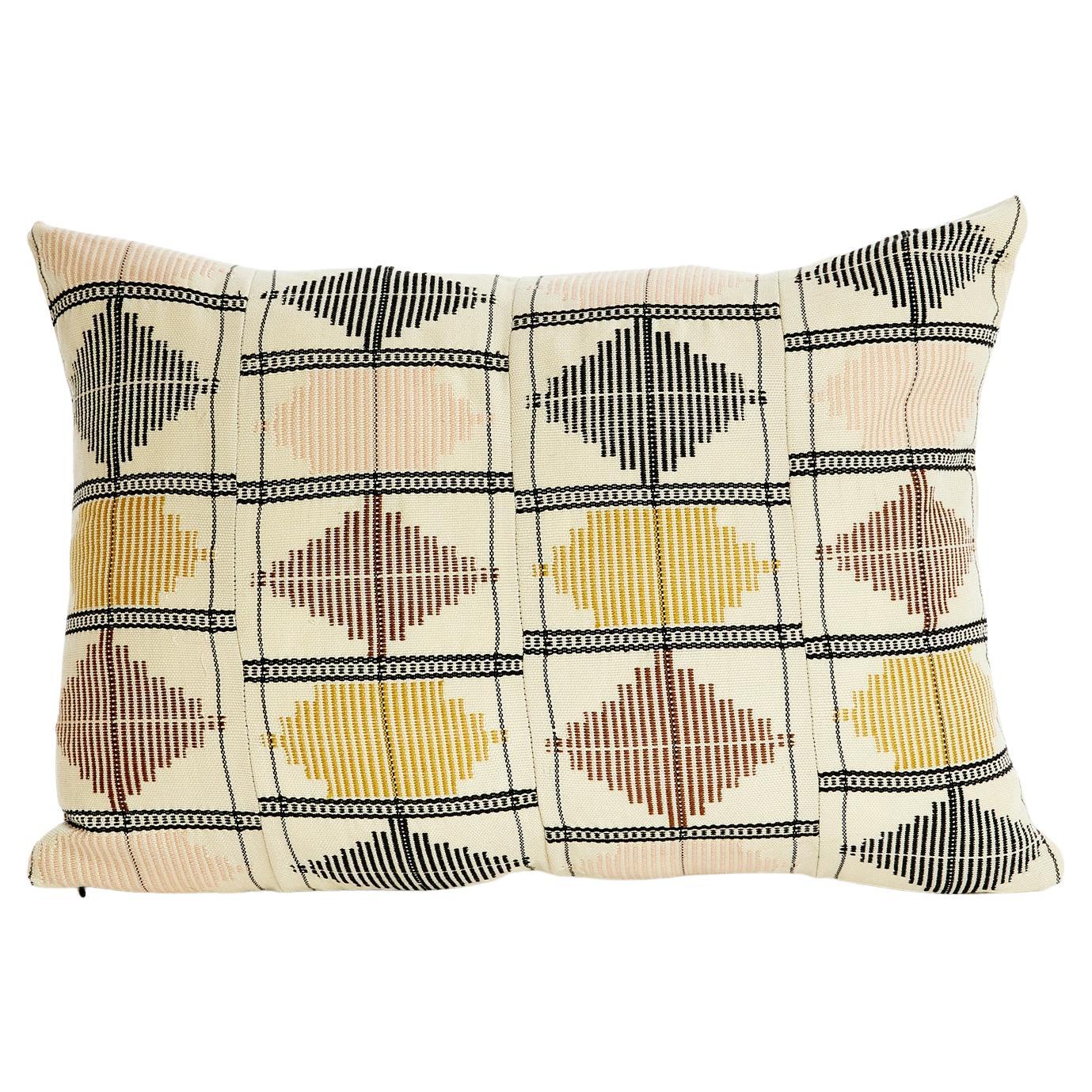 Contemporary Ethnic Cushion Handwoven Cotton Decorative Kente Earth