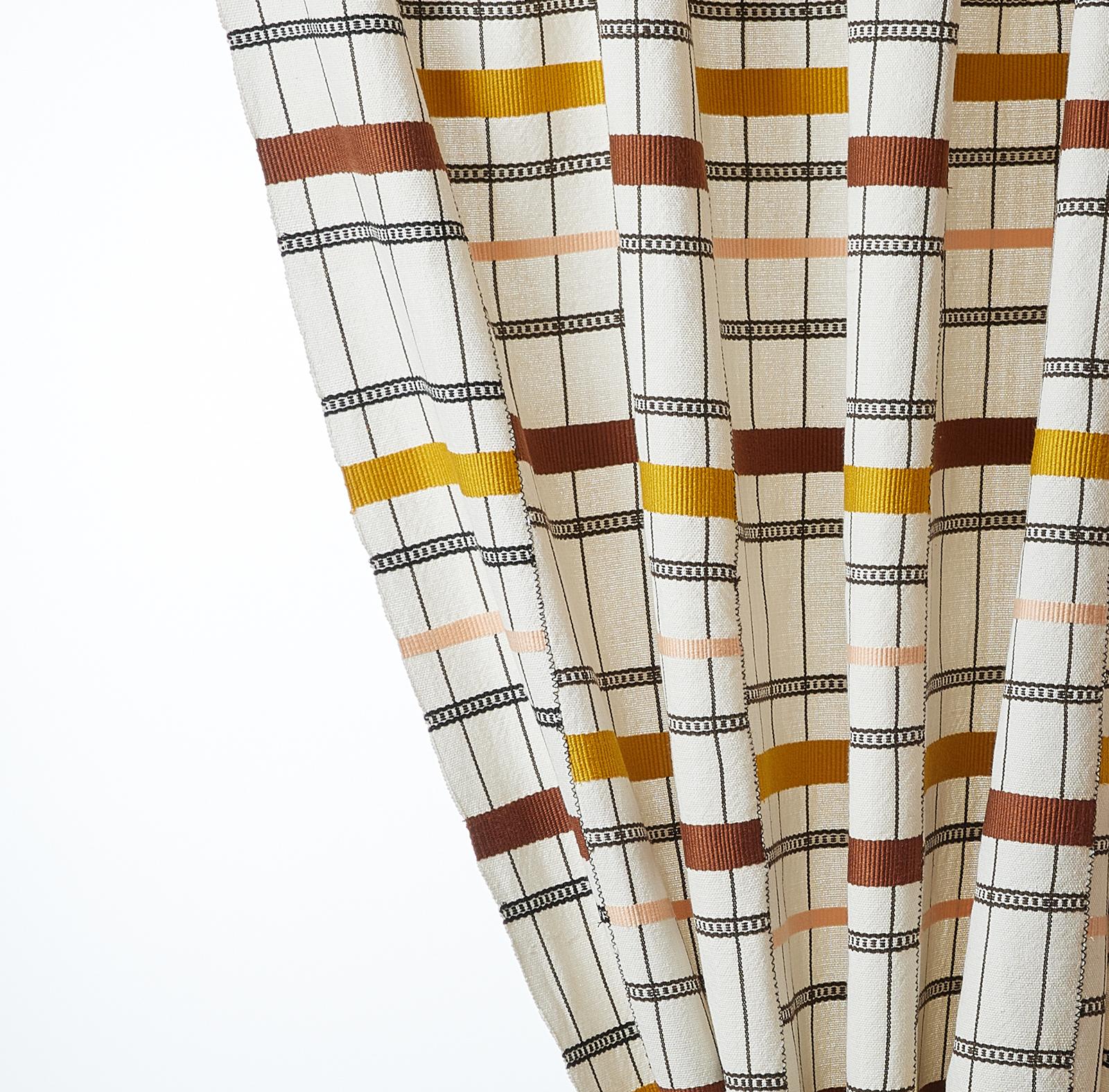 Modern Contemporary Ethnic Geometric Curtain Handwoven Cotton Kente Patchwork