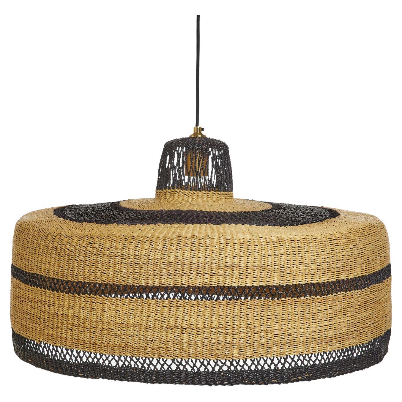 Contemporary Ethnic Pendant Lamp Patterned Handwoven Straw Terracotta ...