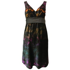 Contemporary Etro Black Velvet Abstract Print Dress