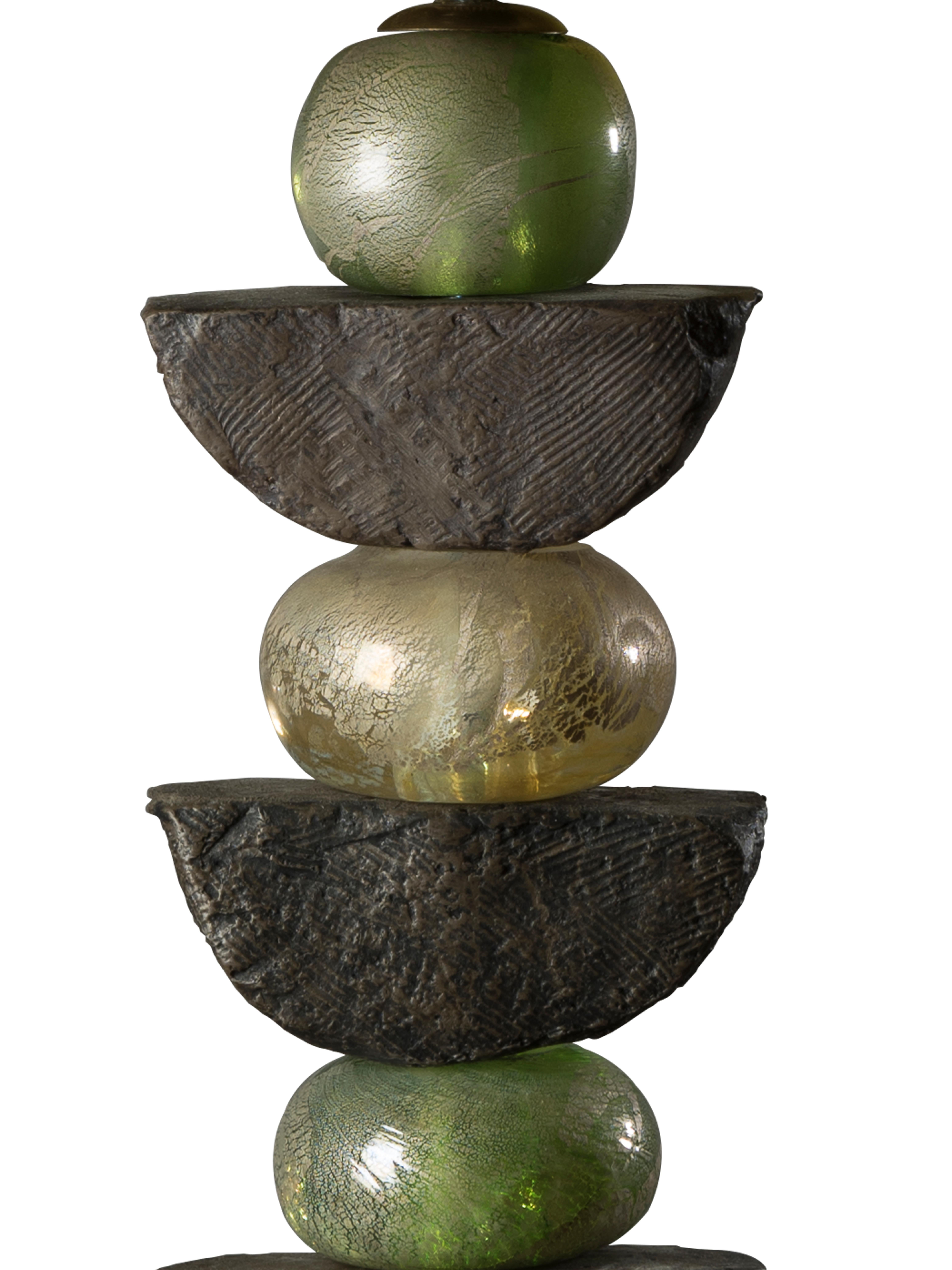 Zeitgenössische europäische grüne Glas-Skulptur-Tischlampe von Margit Wittig (Moderne) im Angebot