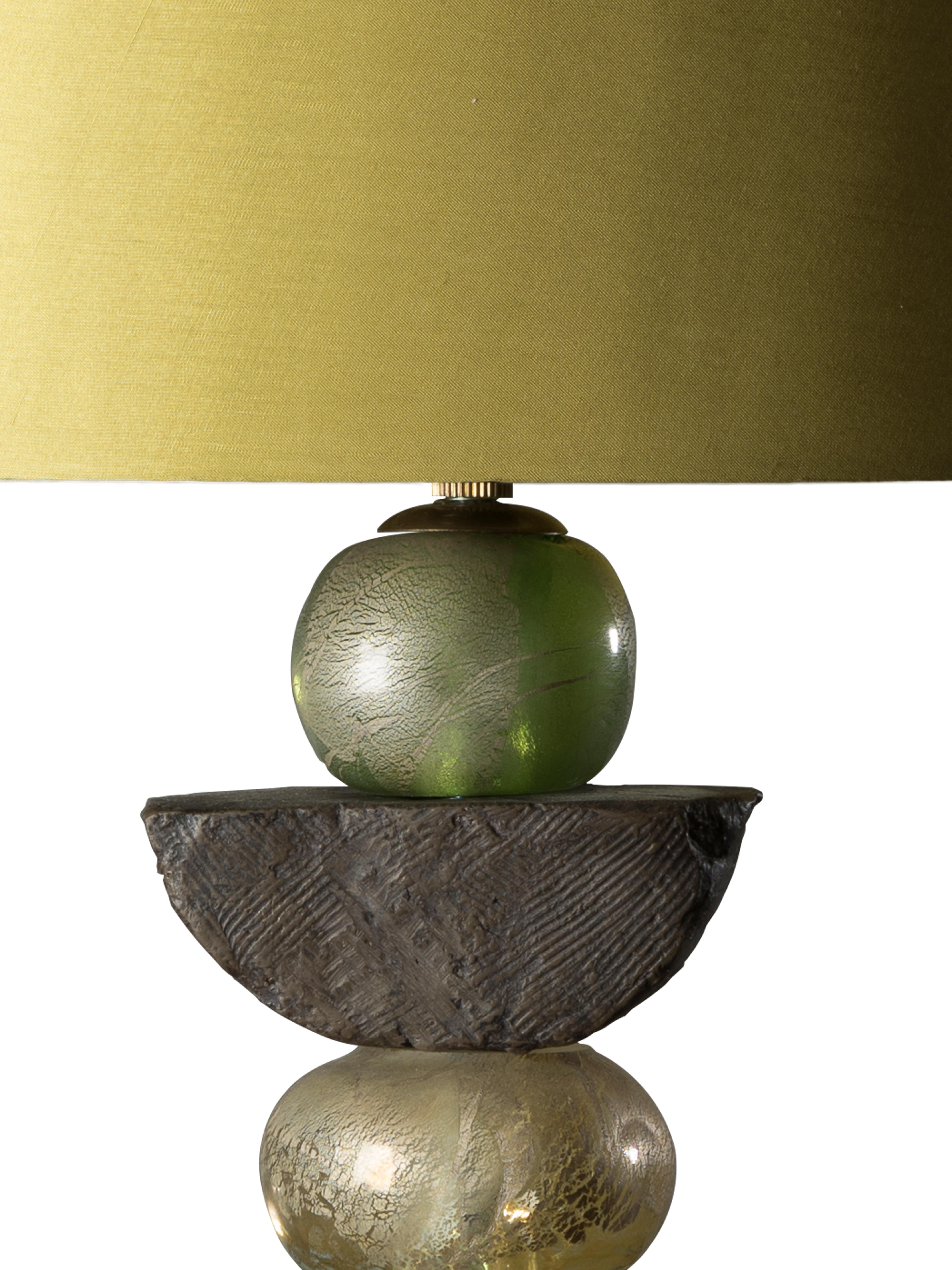 Silk Contemporary European Green Glass Sculptural Table Lamp by Margit Wittig