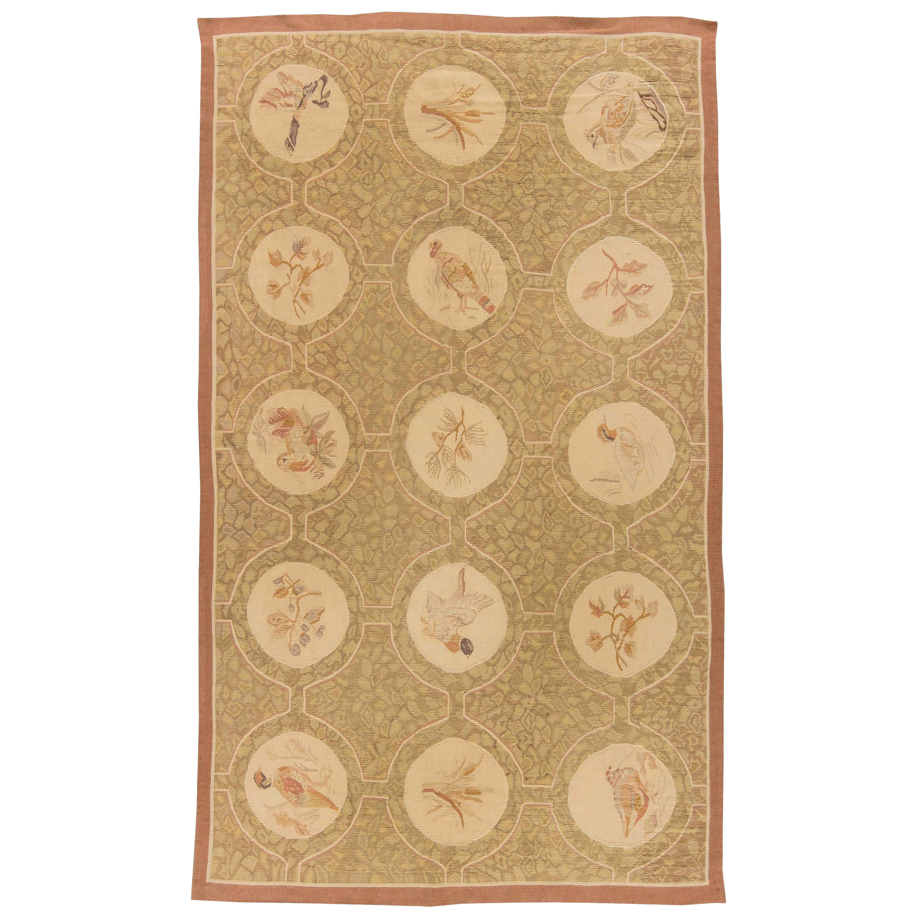 Contemporary European Inspired Aubusson Rug by Doris Leslie Blau For Sale